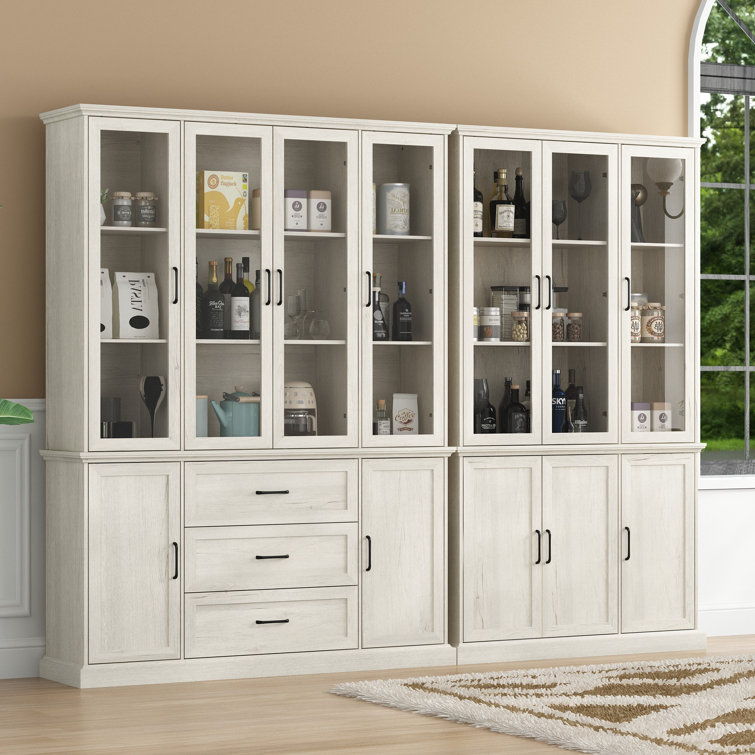 Red Barrel Studio® Elegant China Cabinet With Fixed Shelves And Glass ...